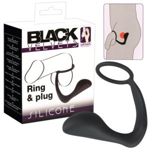 Black Velvet analni prst s prstenom za penis