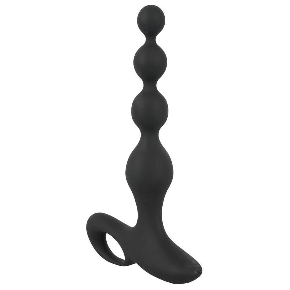 Black Velvet - vodootporan analni vibrator s kuglicama na baterije