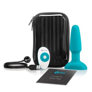 b-Vibe - rotirajući biser, analni vibrator na baterije tirkizni