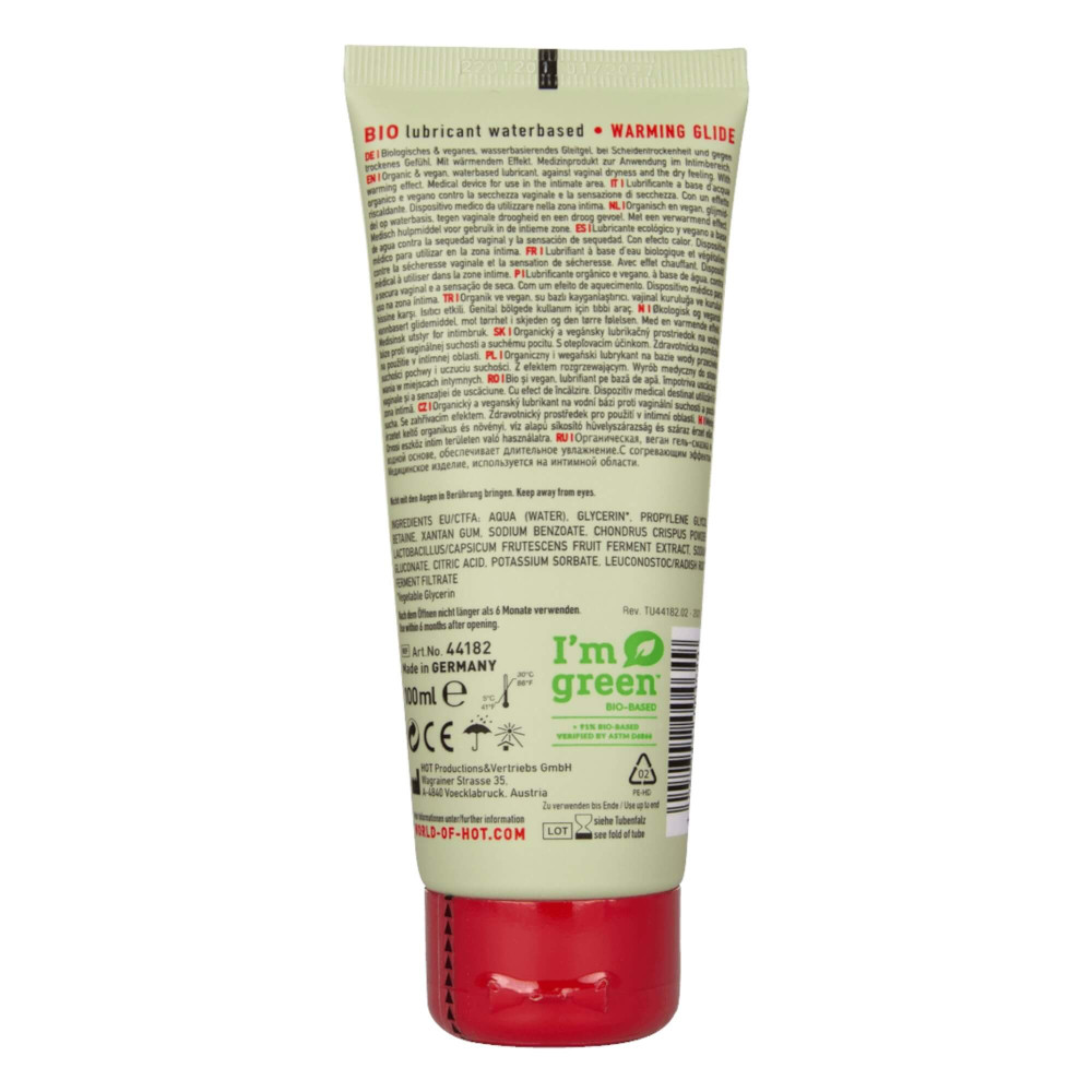 HOT BIO Warming - veganski lubrikant na bazi vode s učinkom zagrijavanja (100 ml)