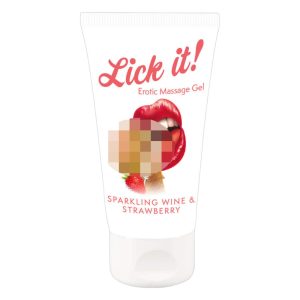 Lick it! - 2u1 jestivi lubrikant - šampanjac-jagoda (50ml)