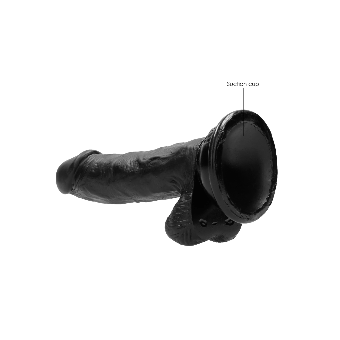 Realistični Dildo s testisima crni 13 cm – RealRock - Slika 5