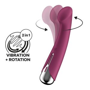 Satisfyer Spinning G-Spot 1 - vibrator za G-točku s rotirajućom glavom (crveni)