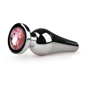 Easytoys Metal No.11 - pink stone cone analni Dildo (3,5 cm)