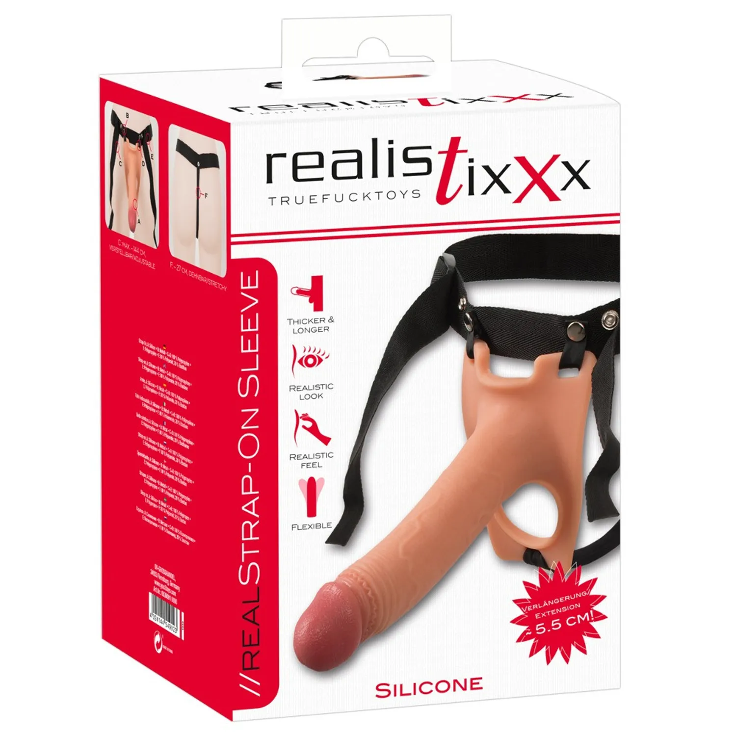 Realistixxx Strap-on - strap-on, šupalj, realistični Dildo - Slika 2
