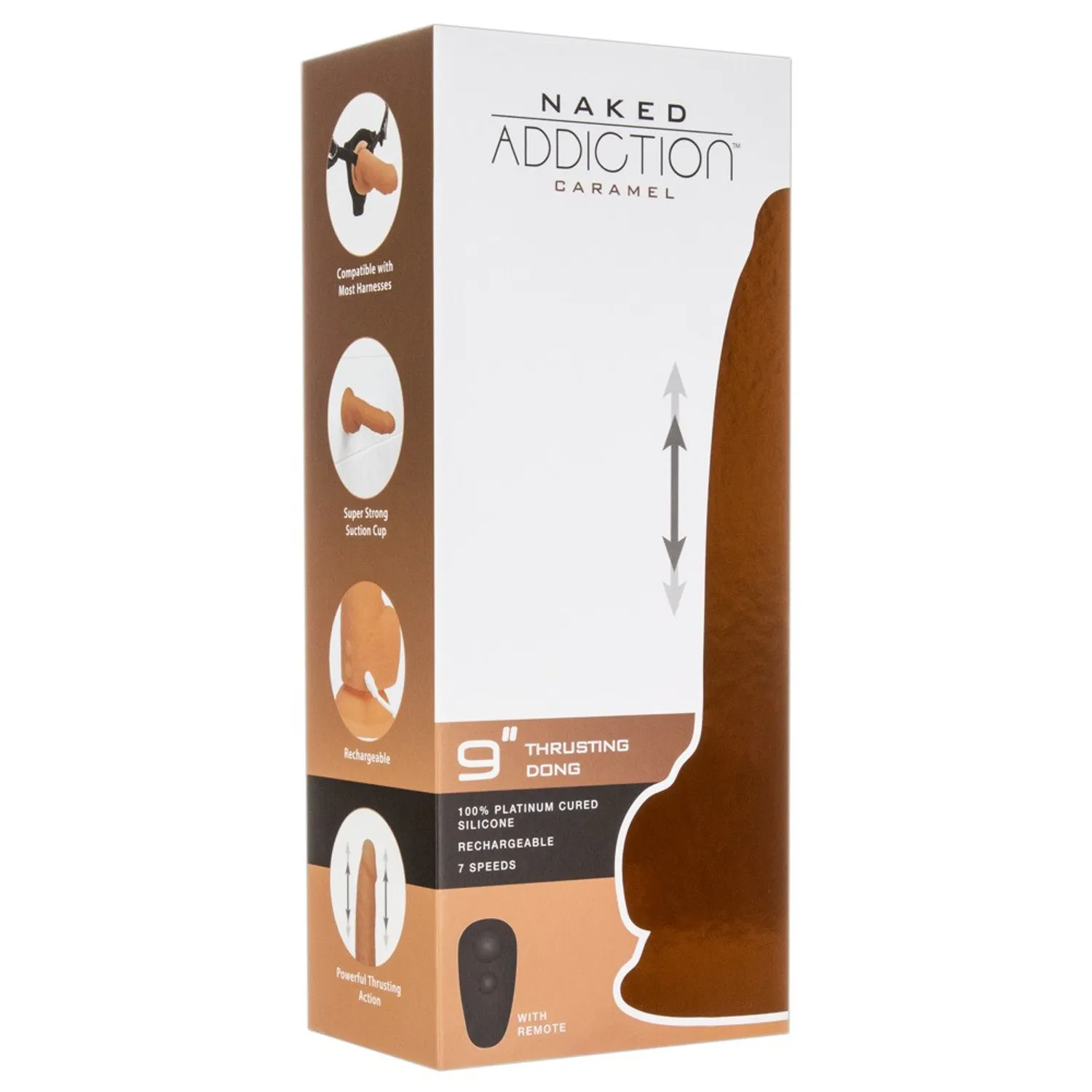 Naked Addiction Thrusting 9 - radio, vibrator za potiskivanje (23 cm)