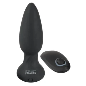 Black Velvet - rotirajući biserni analni vibrator na baterije, radio-kontroliran