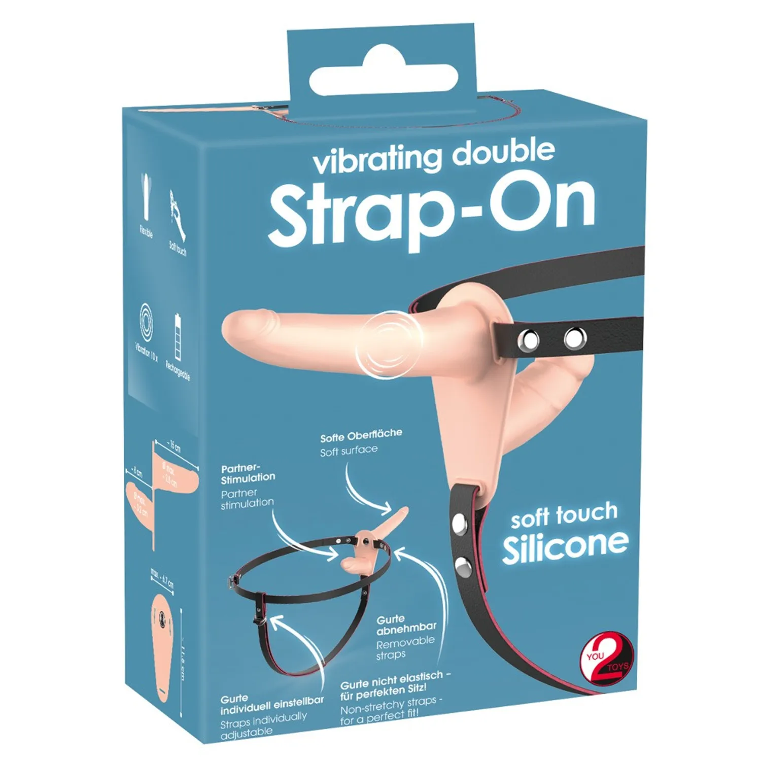 You2Toys - Strap-On - punjivi dvostruki vibrator s remenom