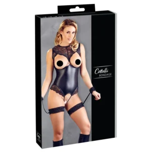 Cottelli Bondage - sjajno otvoreno tijelo s držačima za ruke